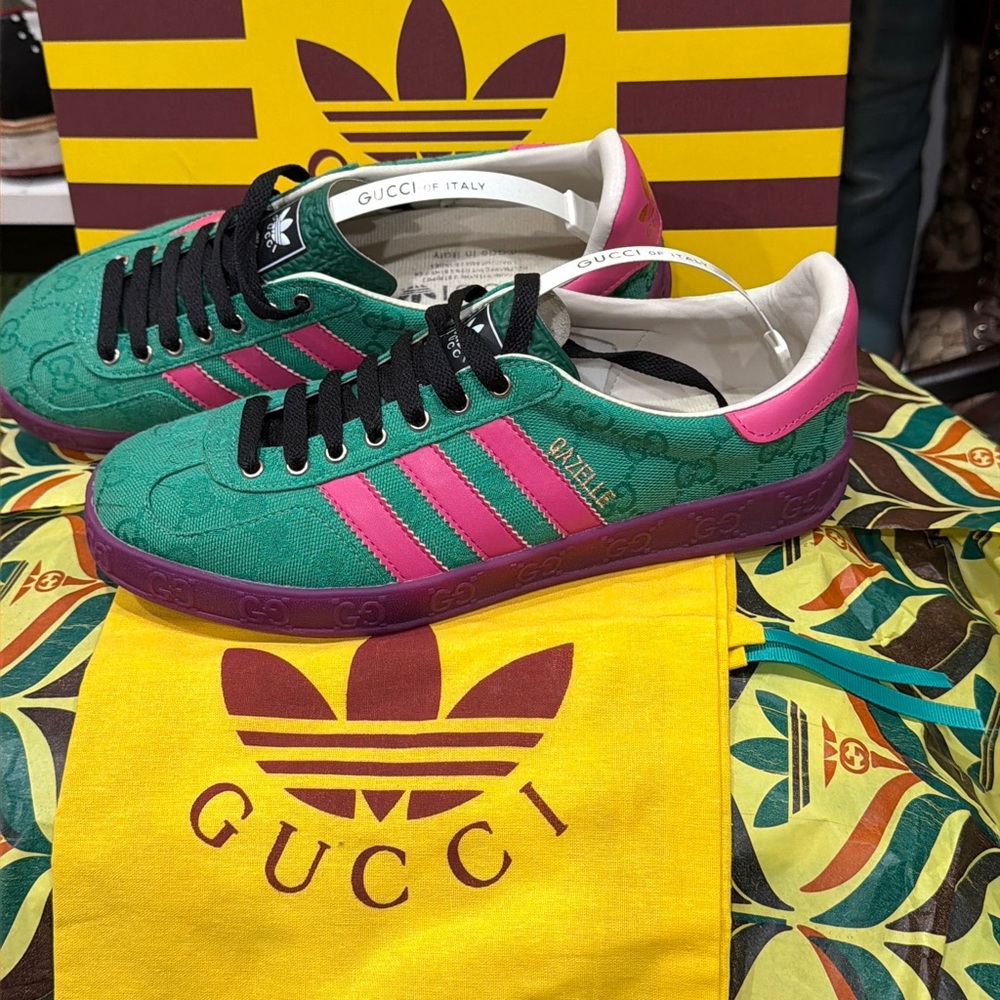 Gucci Emerald and Fuchsia Sneakers